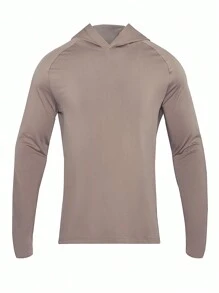 Manfinity Sport Corelite 男友风男士插肩袖连帽运动卫衣 男友风男士卫衣 - 杏色 - 查看 4