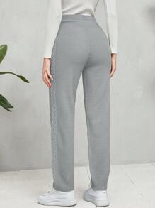 Mulvari Solid Colored Sweater Pants - Light Grey - View 2