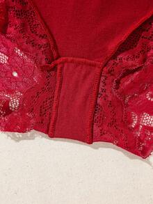 SHEIN Boyshorts De Encaje De Color Liso Para Mujer - Multicolor - Ver 4