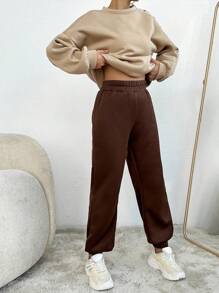 EURMUSE Relaxed Fit Round Neck Sweatshirt And Sweatpants Set, Casual Fashion - Multicolor - View 4