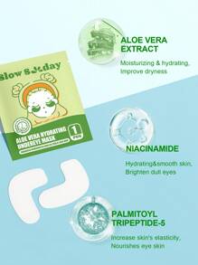 SlowSunday Aloe Vera Hydrating Undereye Mask, Moisturizing And Nourishing, Improve Eye Bags And Dark Circles, K Beauty, For Valentine's Day, Valentines Gift, Valentines Day Gift, Ideal For Party - Green - View 4