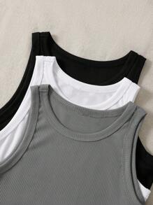 GlowEve 3pcs Women's Solid Color Tank Tops - Multicolor - View 5