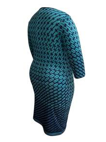 EMERY ROSE 大尺碼女式全長幾何印花緊身連身裙 - 彩色 - 查看 5