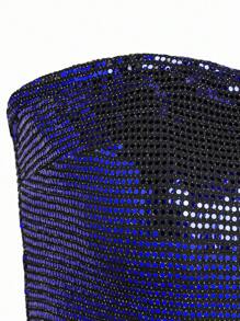 Hauture Glitter Lace Up Side Tube Jumpsuit - Multicolor - View 4