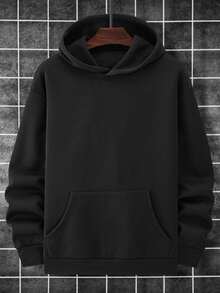 男士帶星星印花的連帽毛絨衫 - 黑色 - 查看 2