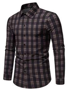 Manfinity Mode 男士格紋長袖襯衫 - 彩色 - 查看 3