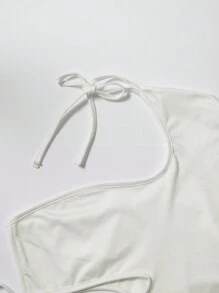 SHEIN Unity Women's Asymmetrical Cut-Out Neckline Top - White - View 6