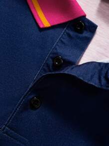 Manfinity Homme Polo A Maniche Corte Con Blocchi Di Colore E Taglie Forti Da Uomo