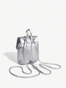 SHEIN ICON Mochila Mini De Moda Para Mujer - Plateado - Ver 4