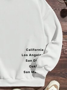 青少年男孩長袖休閒字母印花連帽衫,適用於秋冬季節