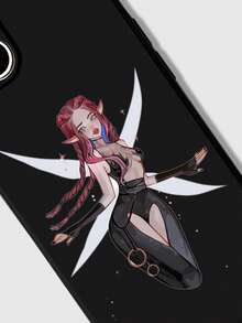 Anntherosee Anime 1pc Floral Pattern Phone Case, Id:561584 - Black - View 2