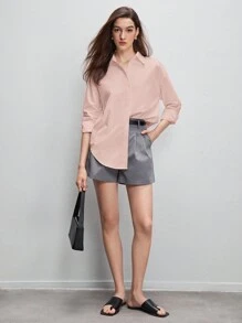 BizChic Women's Drop Shoulder Blouse - Dusty Pink - View 4