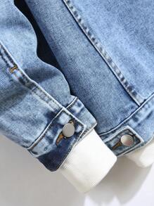 Manfinity Hypemode 男士寬鬆洗水長袖牛仔外套 - 淺色水洗藍 - 查看 7