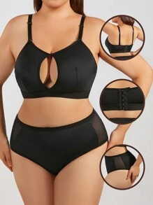 Plus Size Solid Color Body Shaping Suit