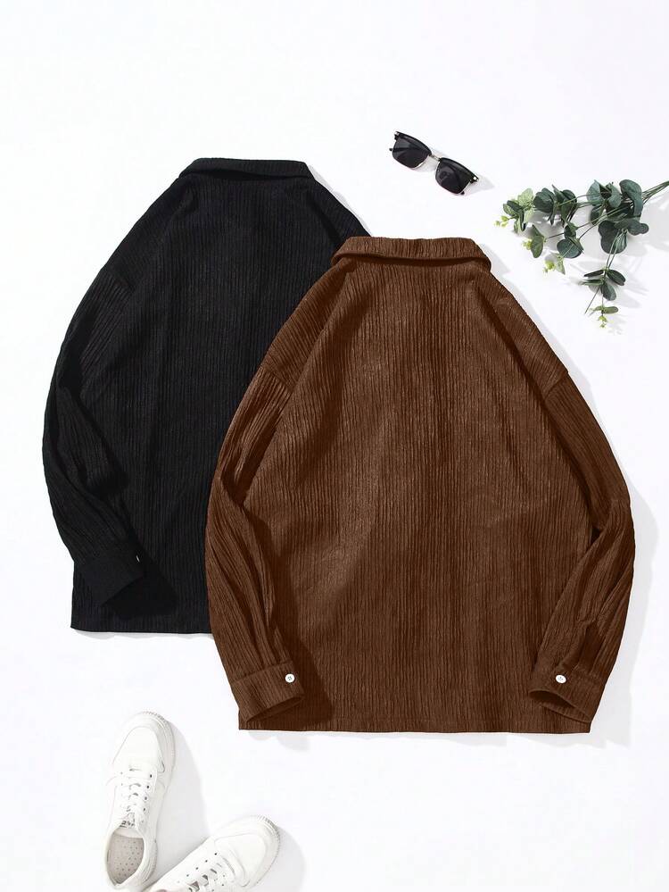 Ladies' Texture Metal Button Shirt