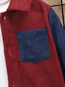 SHEIN 嬰兒男寶寶1件拼接口袋衫 - 彩色 - 查看 10