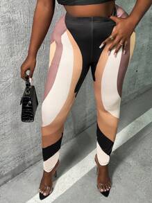 Slaydiva Multicolor Women's Plus Size Leggings - Multicolor - View 5