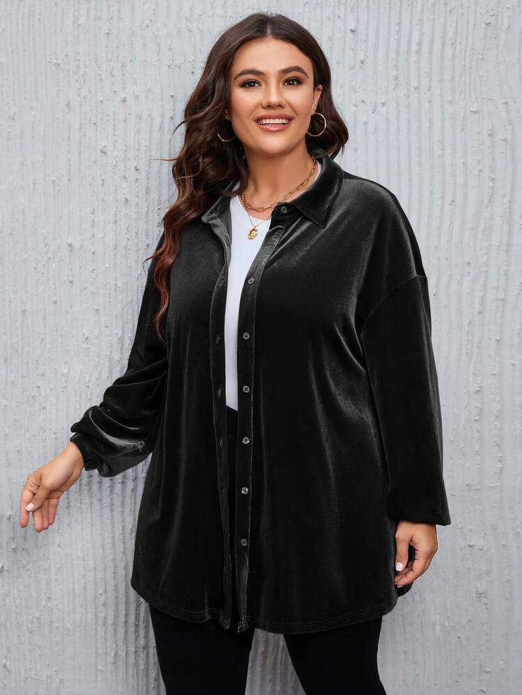 Plus Size Fall Women Christmas Textured Fabric Mini Plaid Flannel Doll Style Shirt Top Loose Casual Shirt Tops With Sleeves Blouse, For Winter