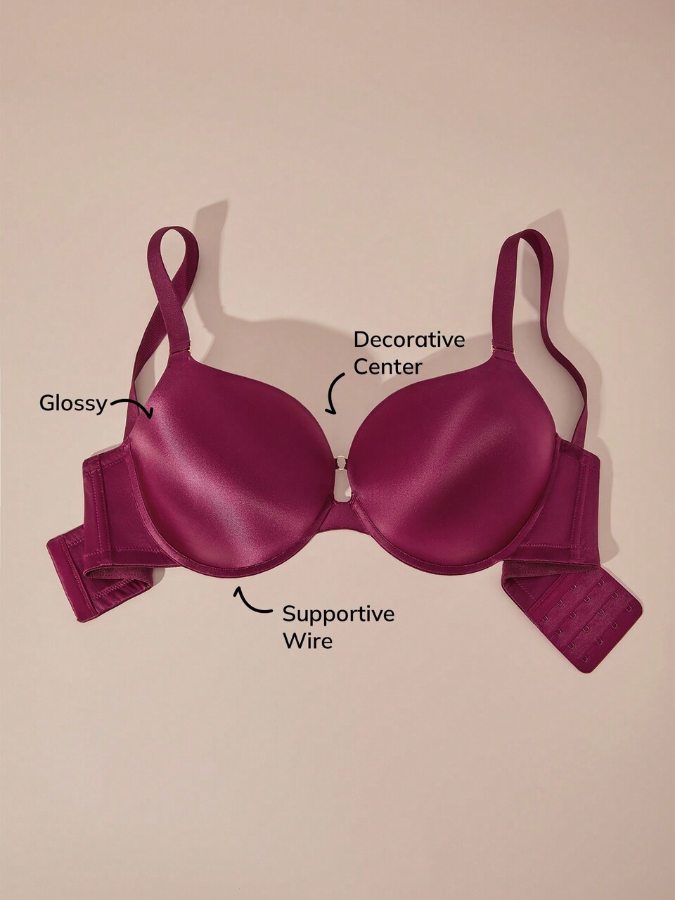 Plus Plunge Push-up Support Satin Bra