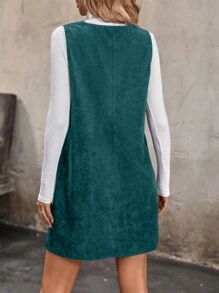 SHEIN LUNE 女式雙口袋背帶裙