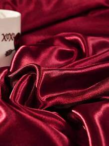 3pcs Red Satin Duvet Cover Set Without Filler, Simple Luxury Silky Modern Polyester Bedding Set For All Seasons (1pc Duvet Cover+2pcs Pillowcases)