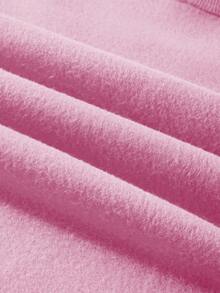 SHEIN EZwear Plus Size Women's Thermal Lined Letter Print Sweatshirt - Pink - View 5