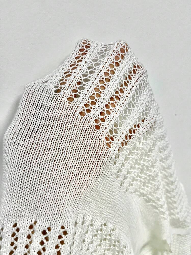 Mesh Knitted Cropped Sweater Fall Winter