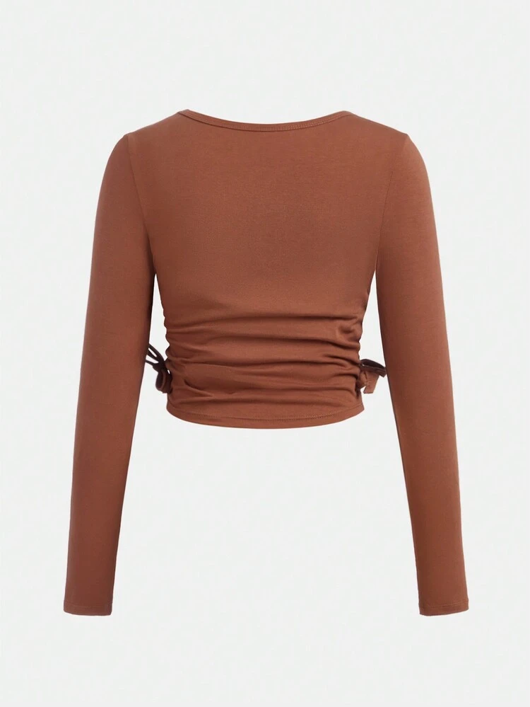 Tween Girls' Knitted Solid Color Round Neck Tops T-Shirt 3pcs/Set