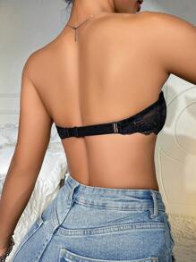 Women's Lace Strapless Bra Lingerie - Black - View 2
