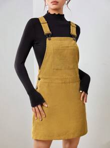 SHEIN EZwear 黃色編織的女式連身裙 - 黃色 - 查看 4