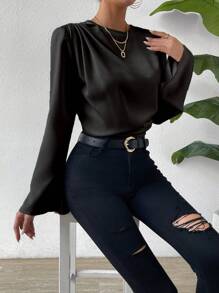 Chiquease Ladies' Flared Sleeve Shirt - Black - View 5