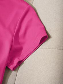 INAWLY Women's Heart & Letter Printed T-Shirt Graphic Tees Women Tops - Hot Pink - View 4