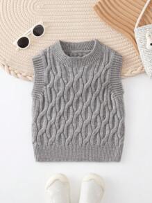 Baby Boy Fall & Winter New Arrival Cute Knitted Vest For Infants - Grey - View 1
