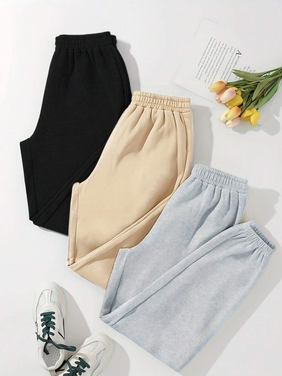 SHEIN EZwear 女士純色運動褲 - 彩色 - 查看 1