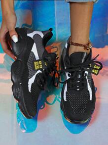 Comfortable Minimalist Women's Shoes, Breathable Soft Low-Top Round Toe Flexible Casual Sneakers. Suitable For Parties, Holidays Gifts, Casual Outings And Running - Black and White - View 3