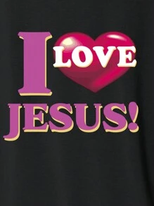 INAWLY Slogan In Ngắn tay Áo thun - màu đen - Xem 3