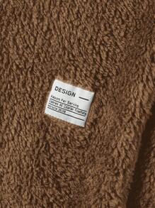 RueChic Men's Simple Solid Color Hooded Sweatshirt And Sweatpants Two-piece Set - Camel - View 4