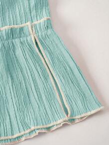 SHEIN Unity Color-block Edging Halter Neck Camisole Top - Cadet Blue - View 4