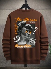 Manfinity EMRG Men's Sculpture Patterned Sweatshirt - Coffee Brown - View 2