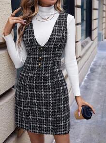 SHEIN Frenchy 連身裙 - 黑色 - 查看 4