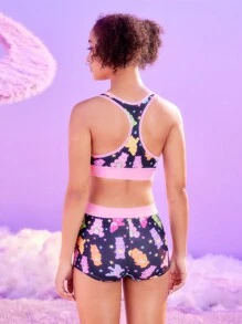 ROMWE X Care Bears Ladies Cartoon Bear Print Underwear Set - Multicolor - View 3