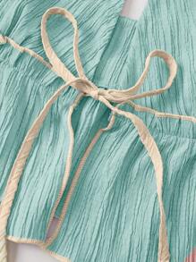 SHEIN Unity Color-block Edging Halter Neck Camisole Top - Cadet Blue - View 5