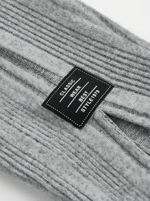 孕婦舒適的2入組肋紋調節腰圍上衣和長褲 - 灰色 - 查看 8