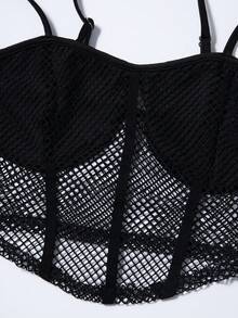 EgrlEra Women's Sheer Mesh Tank Top - Black - View 7