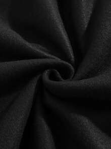 SHEIN EZwear Women's Hooded Sweatshirt With Spider Web & Number Print And Thermal Lined - Black - View 3