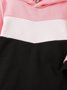 SHEIN Nhỏ bé Cô gái áo có mũ Vá lại Áo nỉ - Nhiều màu - Xem 5
