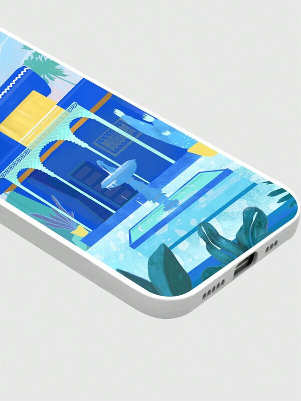 SHEIN X PetrArts Pebe Store Painted White Mobile Phone Case Is Suitable