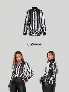 BizChic 女士鏈條圖案印花襯衫 - 彩色 - 查看 6