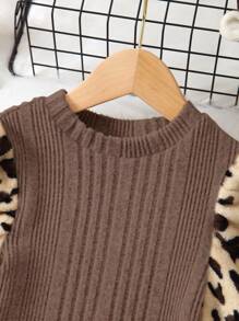 SHEIN Váy len đan tay Gigot cho bé gái trẻ có túi ở eo - Nhiều màu - Xem 4