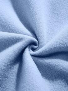 SHEIN EZwear Của phụ nữ Hoạt hình In áo có mũ Lông cừu Áo nỉ Với Trở lại Thiết kế - Màu xanh nhạt - Xem 6